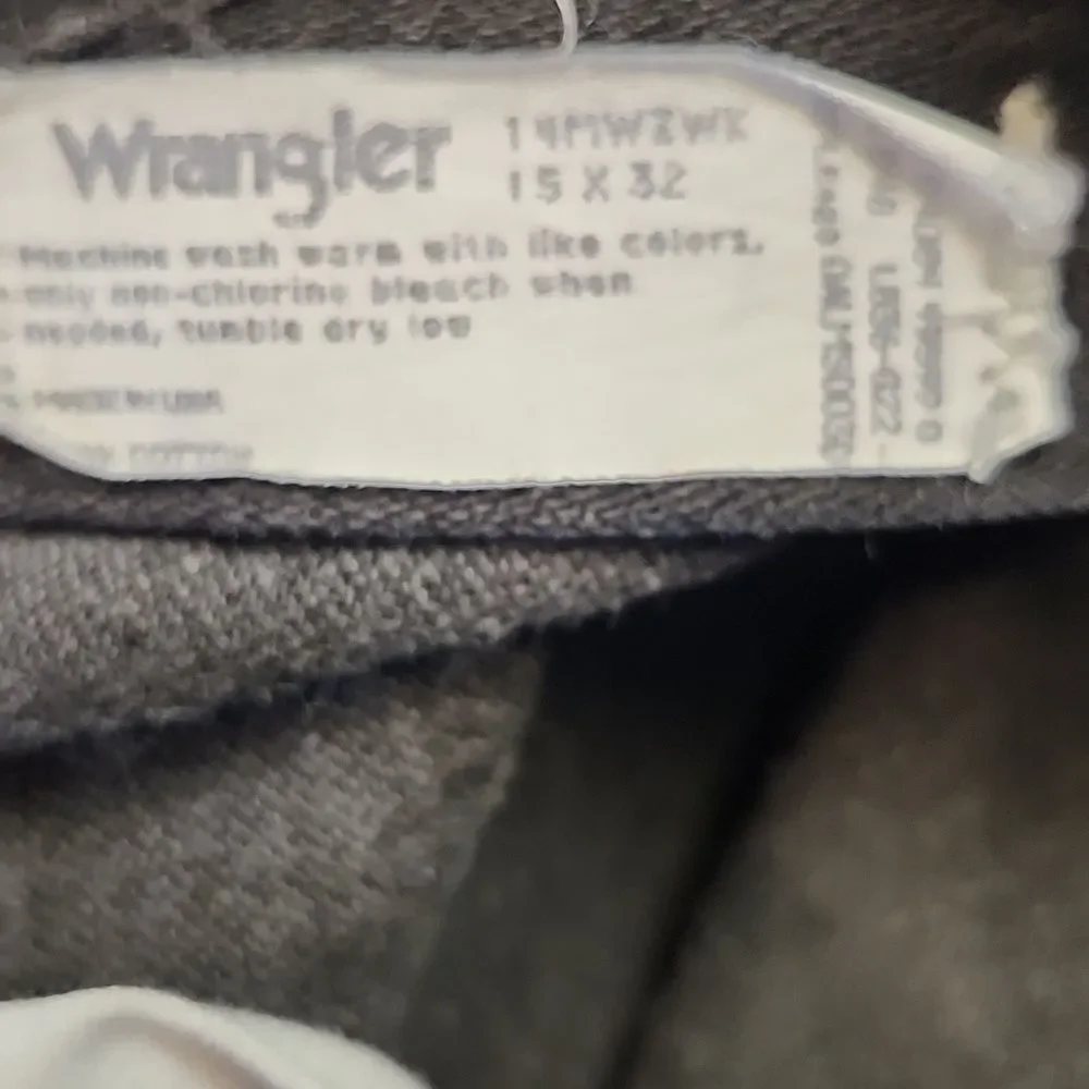 Wrangler 100% Cotton Rigid Denim Black Straight Leg Jeans 15x32